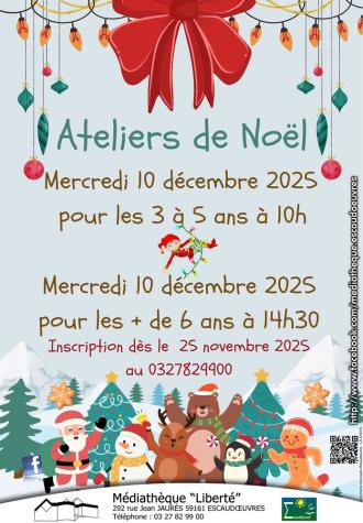 Atelier de Noël pour les enfants de 3 à 5 ans