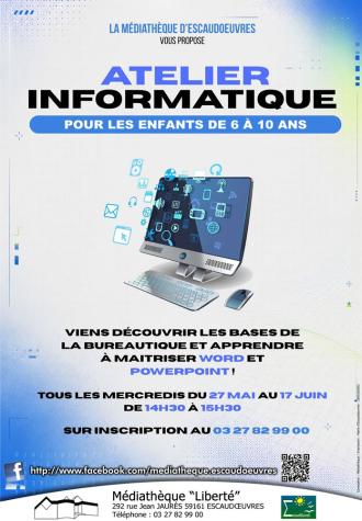 Atelier informatique pour les enfants de 6 à 10 ans