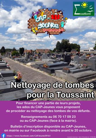 Nettoyage de tombes pour la Toussaint