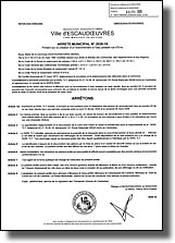 Arrêté municipal portant sur la création d'un branchement à l'eau potable rue d'Erre le 23 février et le 6 mars 2026