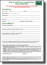 Fiche de candidature au conseil des Sages - Mandat 2026-2032