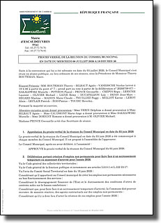 Procès-verbal de la réunion du conseil municipal du 8 juillet 2026