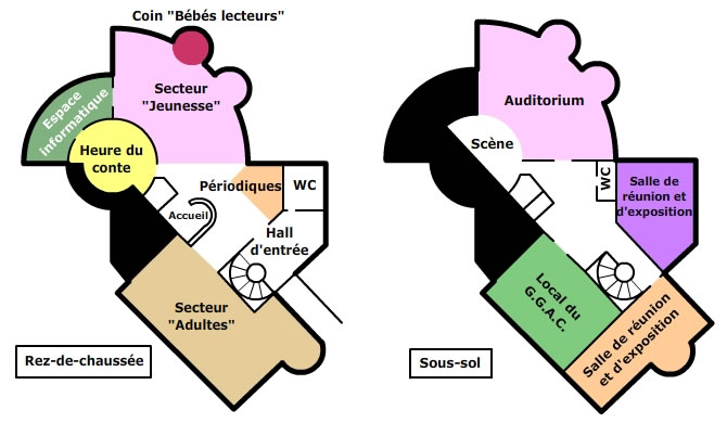 Plan de la médiathèque
